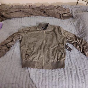 Ages Warhead Suede Charcoal Bomber